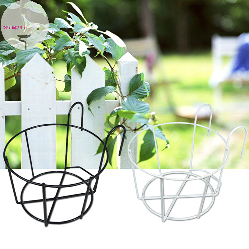 XUAN Garden Hanging Plant Iron Racks Balcony Round Flower Pot Rack ...