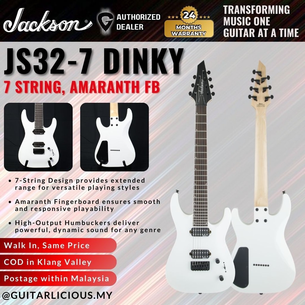 Jackson Dinky JS32-7 DKA Double Humbucker Electric Guitar, Amaranth FB ...