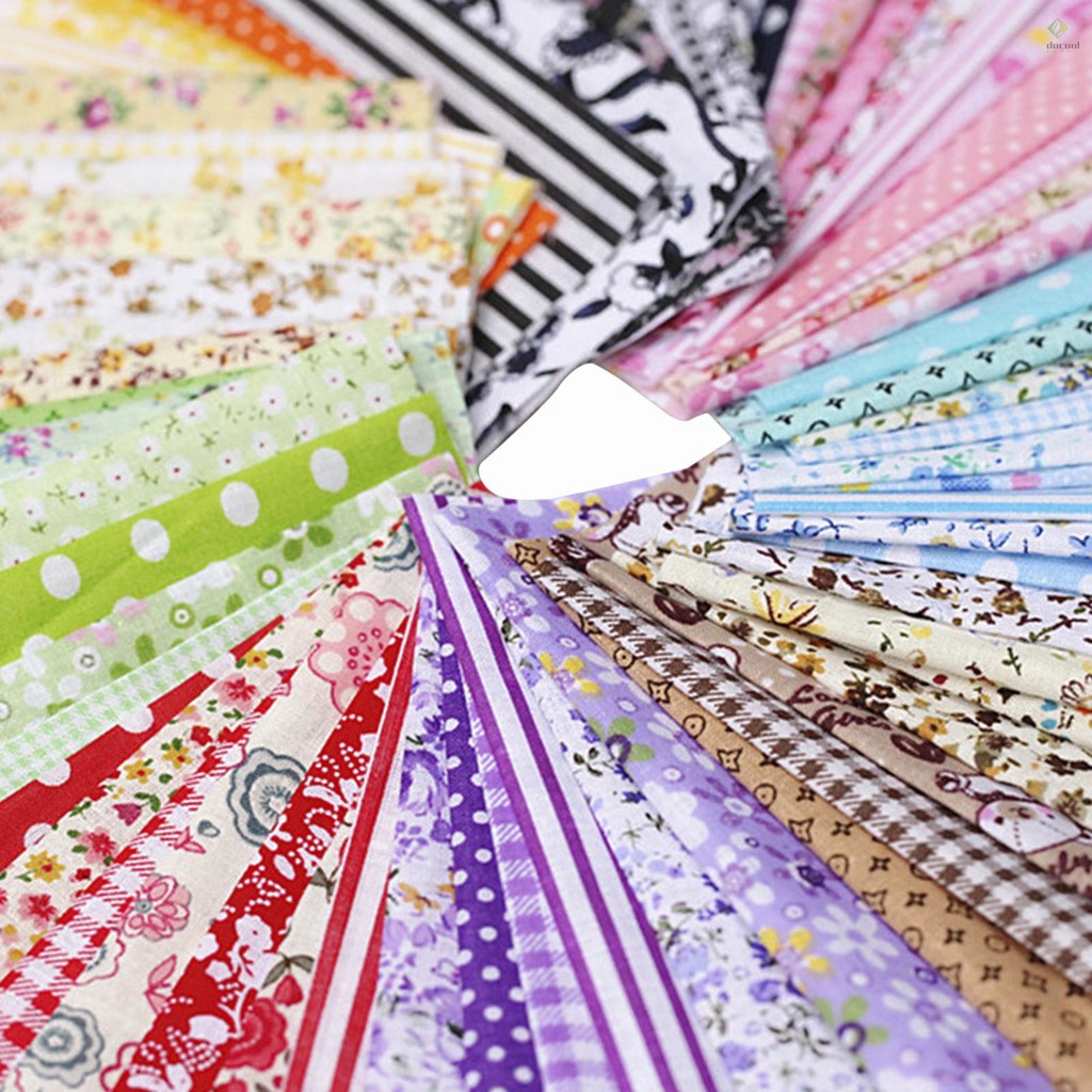 100Pcs DIY Assorted Pattern Floral Printed Patchwork Cotton Fabric ...
