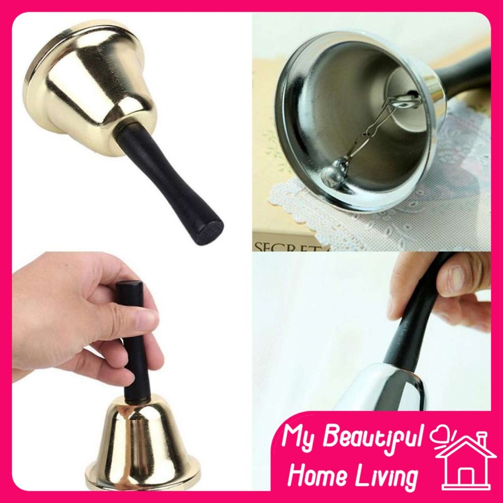 (SOLID RING & GRIP) Anti Rust Heavy Metal Hand Held Bells Handheld Bell ...