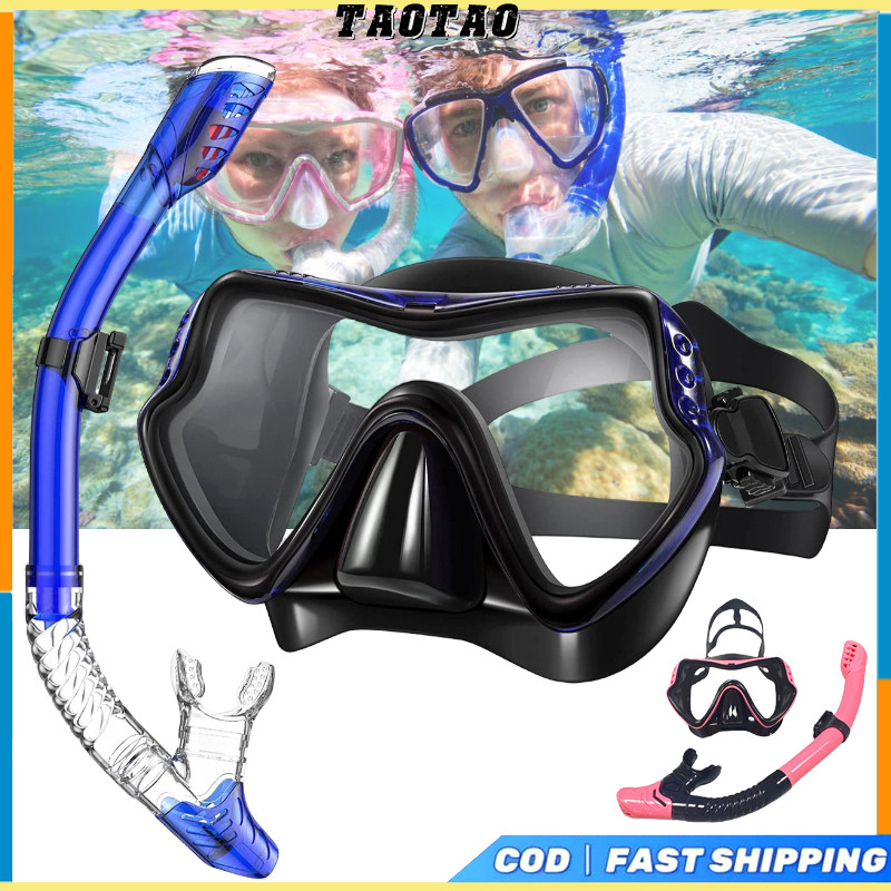 Scuba Diving and Snorkel Anti Fog Spearfishing Set Mask Low Volume ...