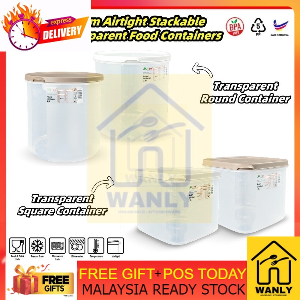 Mitico Transparent Container / Premium Airtight Stackable Freezer Food ...