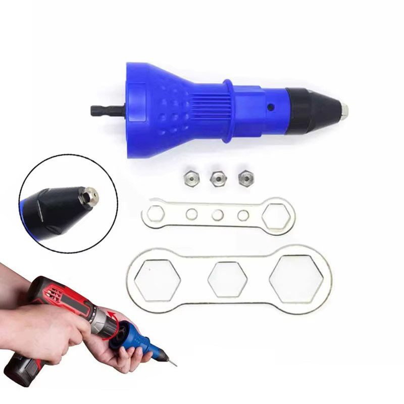 1Set Electric Rivet Nut Riveting Tool Cordless Riveting Drill Adaptor ...