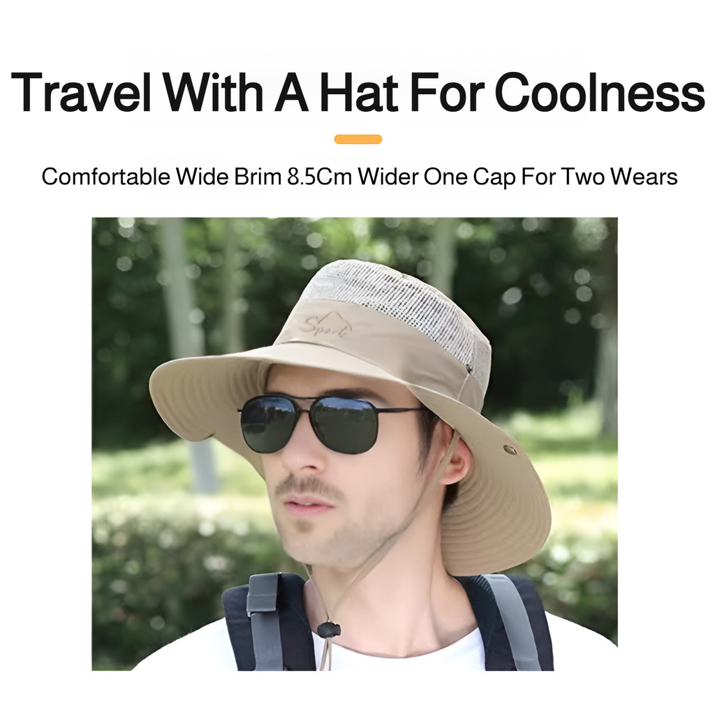 Sunscreen Cap Two Ways to Wear Large Brim Fisherman's Hat Shade Multi ...