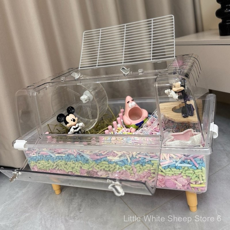 Hamster Cage New Style Hamster Cage Golden Bear Cage Starry Sky Acrylic ... - Teknatwo Custom Hamster Cage Sky-Through-Sashes