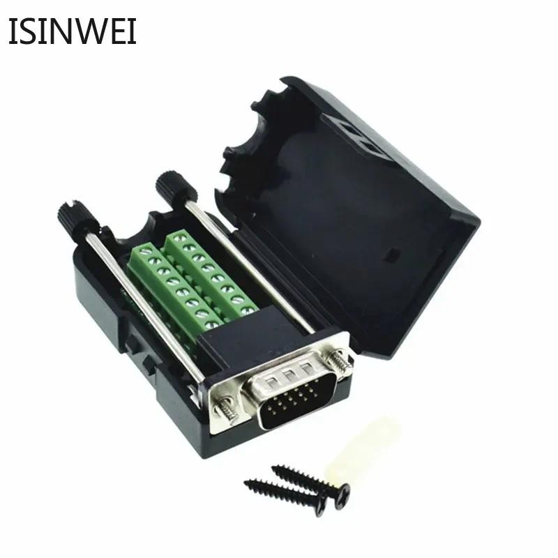 D-SUB DB15 VGA Male/Female 3 Rows 15 Pin Plug Breakout Terminals Screw ...