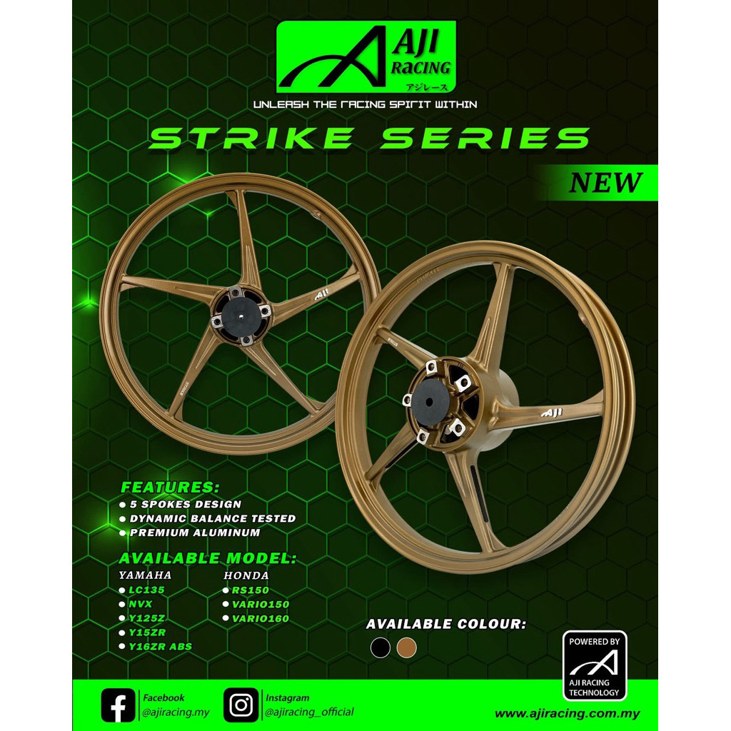 AJI RACING STRIKE SERIES SPORT RIM 5L Y15 Y16 V1 V2 ABS / LC135 4S ...