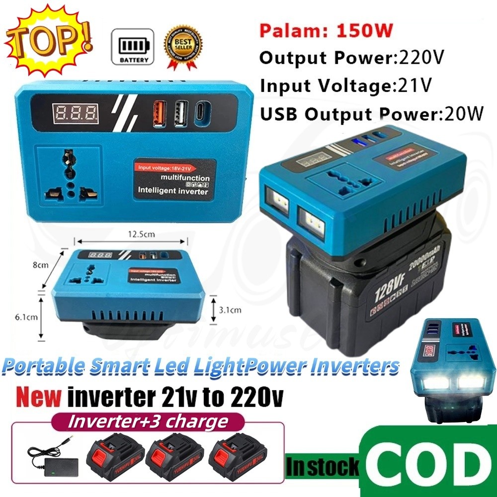 Portable Smart Led Light Power Inverters for 20V Battery Inverter 20v ...