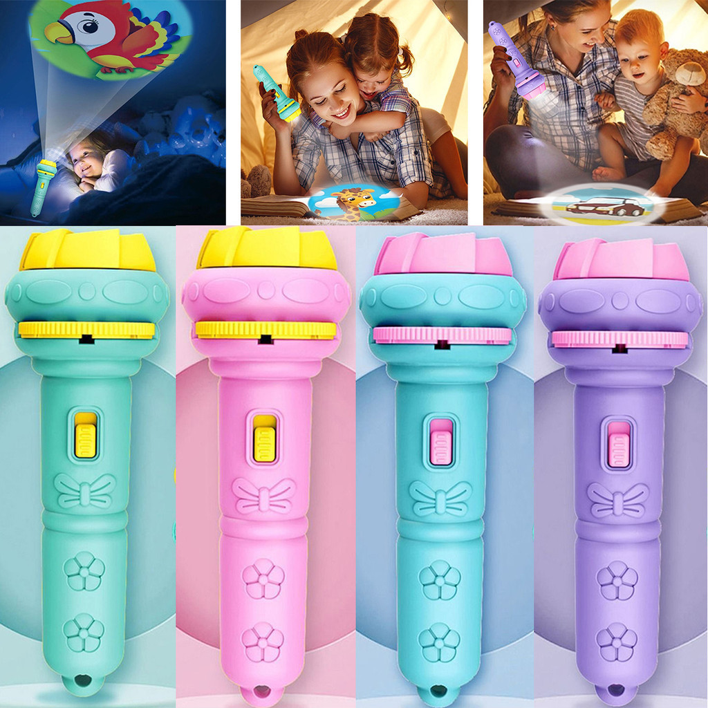 4 Cards Flashlight Projector Dinosaur Animals Ocean Multi Digital Fruit ...