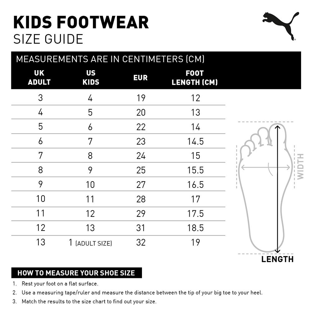 Puma boots size guide best sale