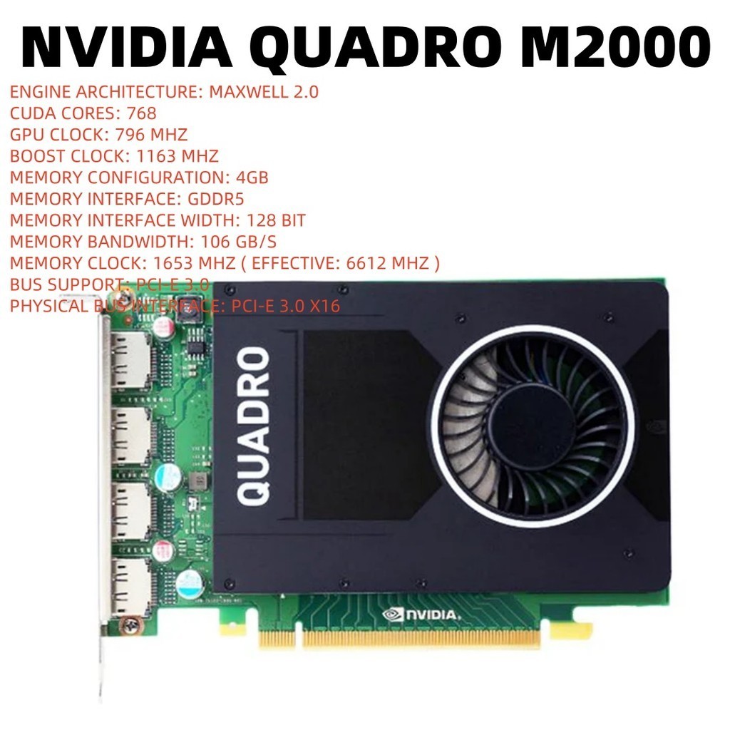 Nvidia Quadro M2000 4GB GDDR5 PCI-e 128-bit 4x Display Ports Quad