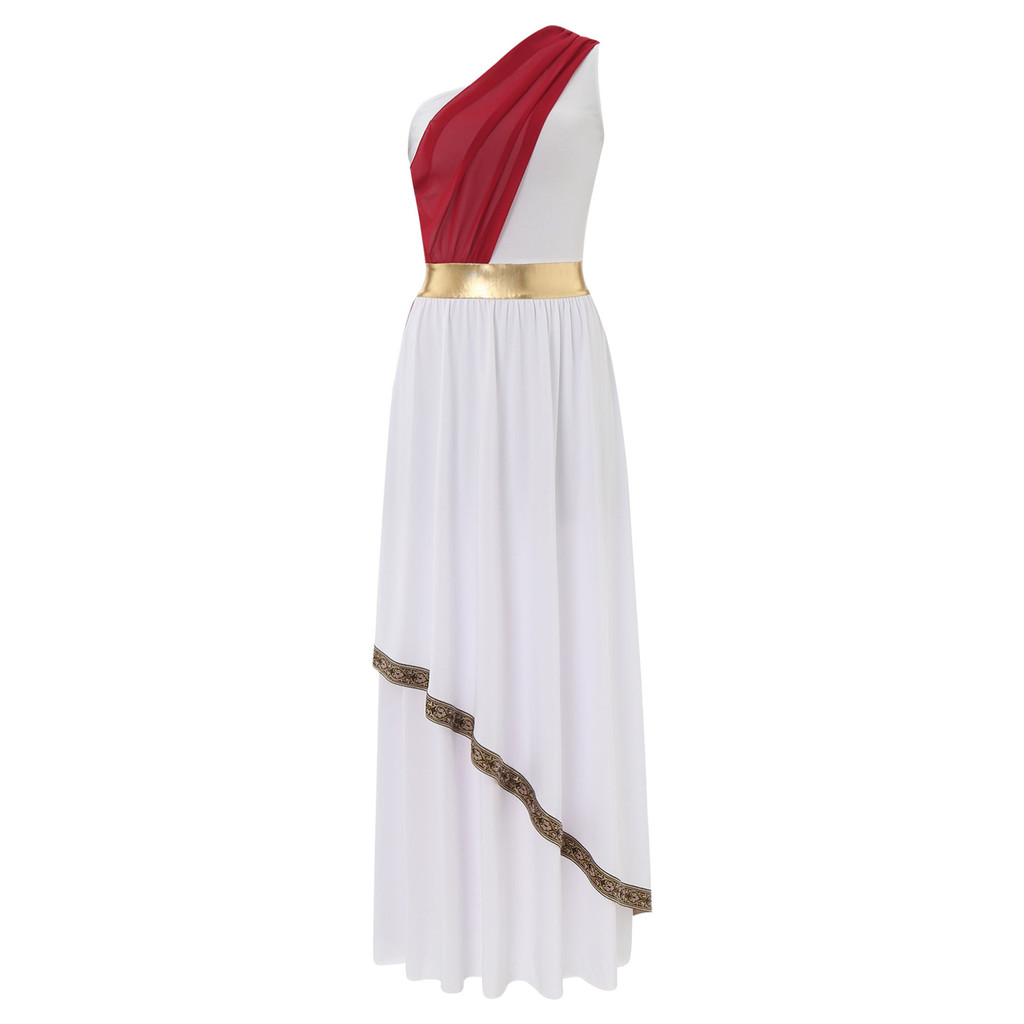 Yeahdor Womens Grecian Costume Elegant One Shoulder Toga Dress V-Neck  Summer Sexy Gown | Shopee Malaysia