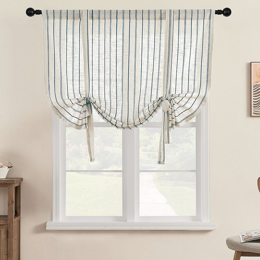Balloon Curtains For Windows Farmhouse Tie-Up Balloon Curtain - Black \u0026  White Stripes (42x54\, image size:1000x1000