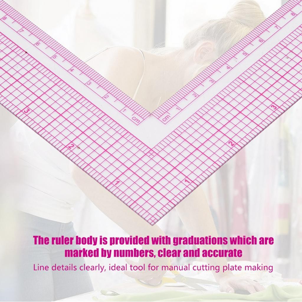 Bmai Sewing Ruler Plastic L Shape French Curve Measure Professional ...
