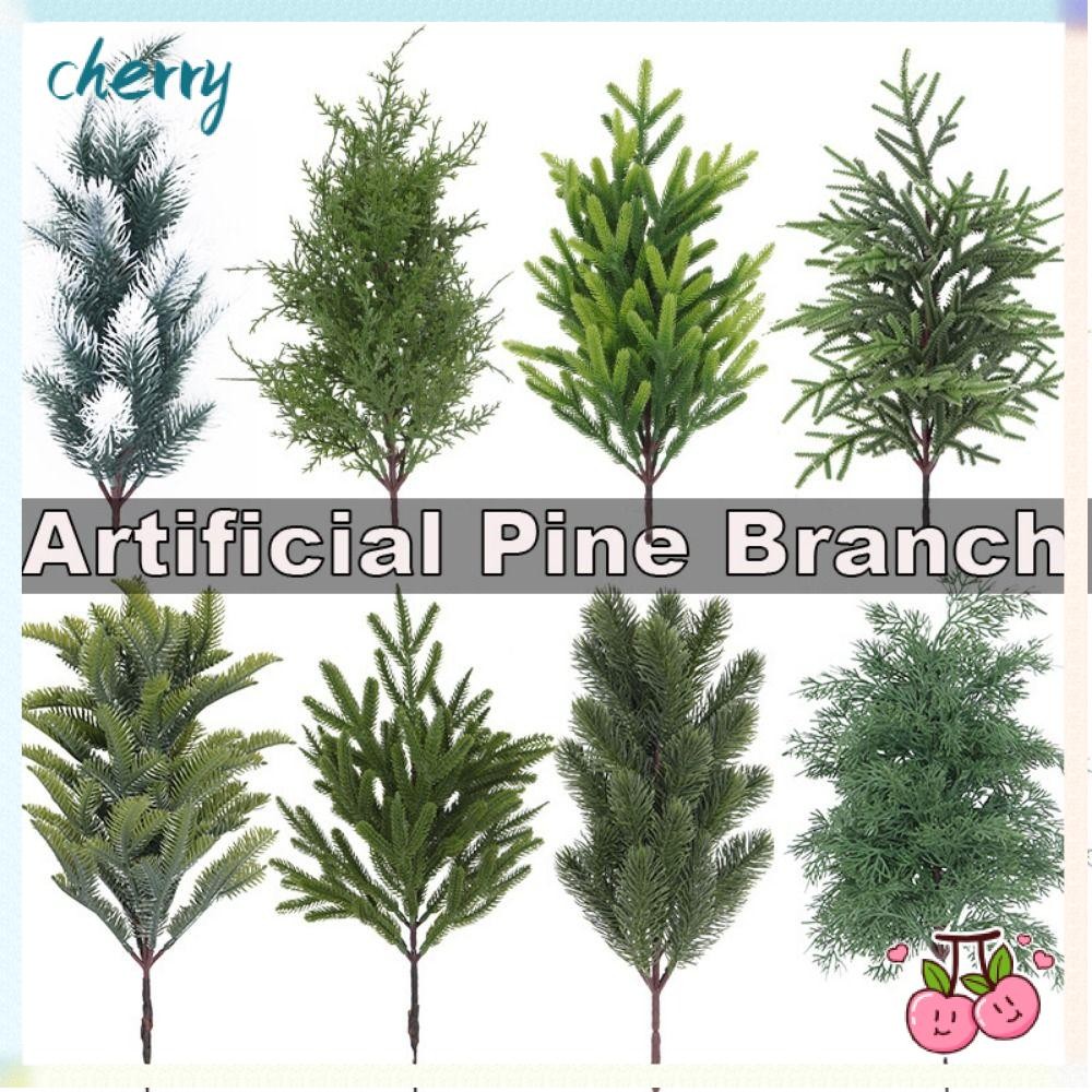 CHERRY Fake Cypress Leaves, Plastic DIY Wreath Artificial Pine Branch