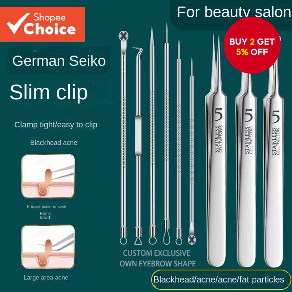 6Pcs Cell Clip Blackhead Removal Tweezers Stainless Steel Acne Clip ...