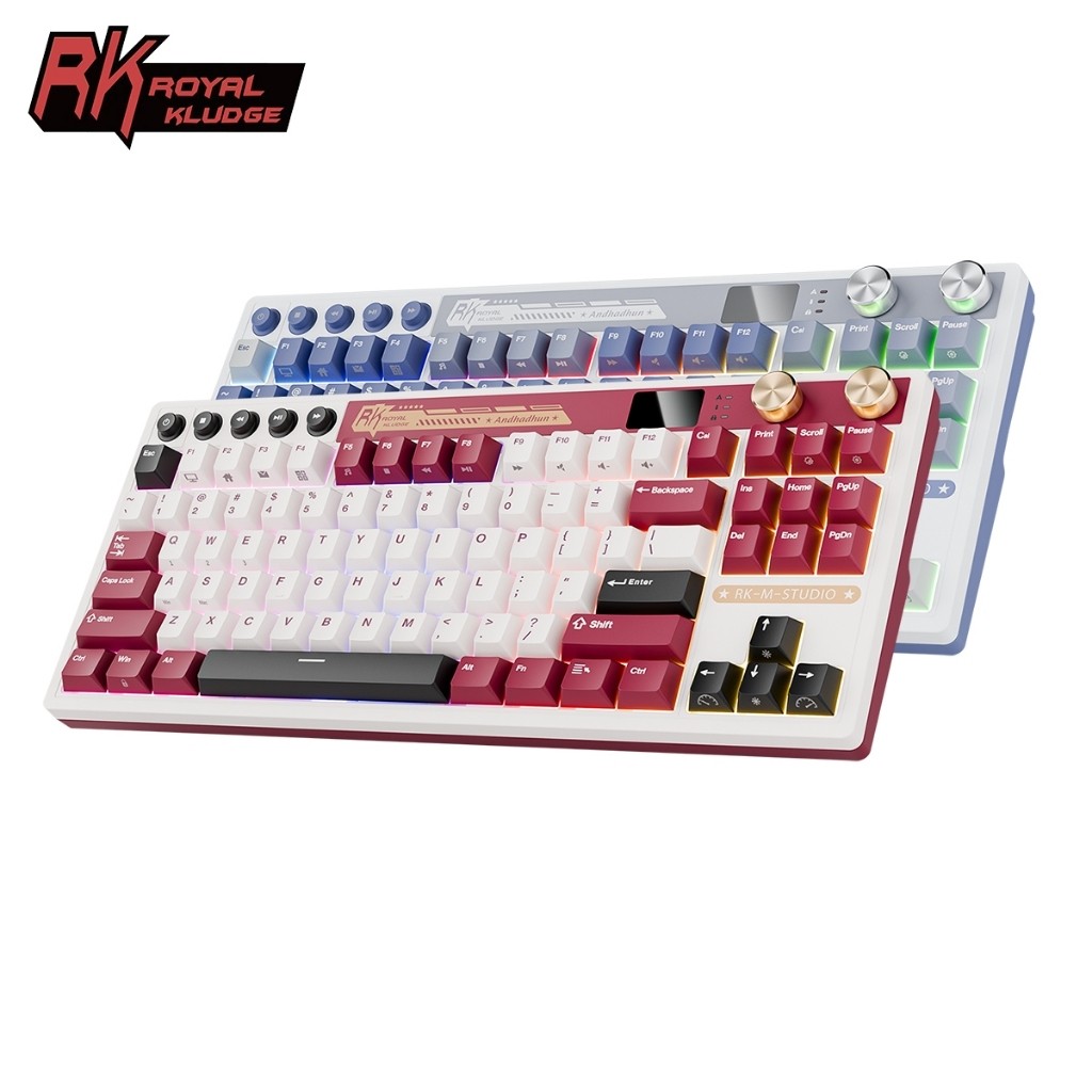 RK Royal Kludge RK M87 Famicom 88Keys TriMode RGB Wired Bluetooth 2.4G ...