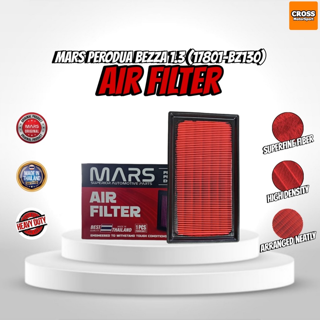 MARS QUALITY AIR FILTER - PERODUA BEZZA 1.3 (17801-BZ130) | Shopee Malaysia