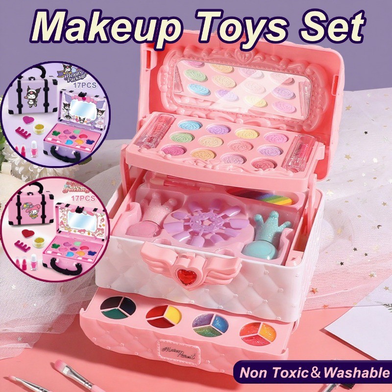 Kids Make Up Set Non Toxic Washable Children's Cosmetics Makeup Kit ...