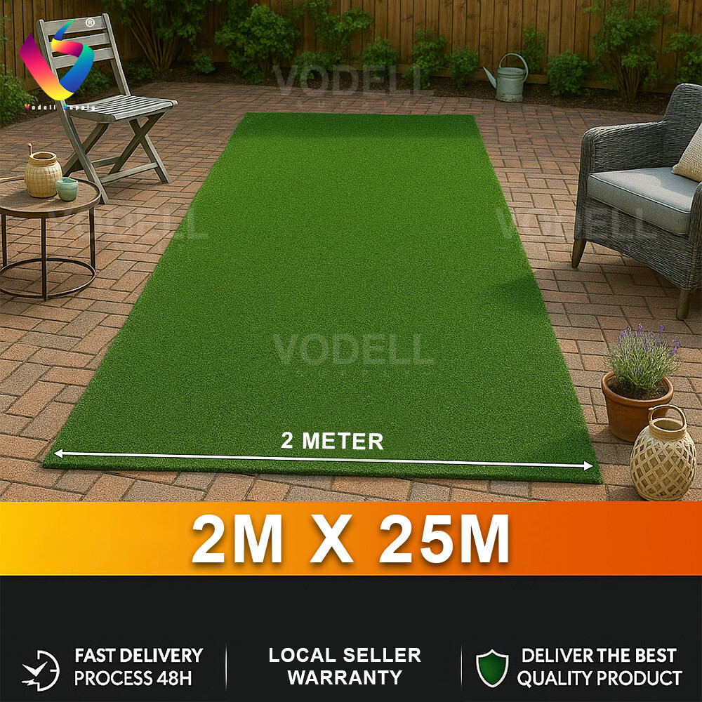 【2M x 25M】MAXHOME Artificial Grass Carpet 1UV Natural Green Rumput ...