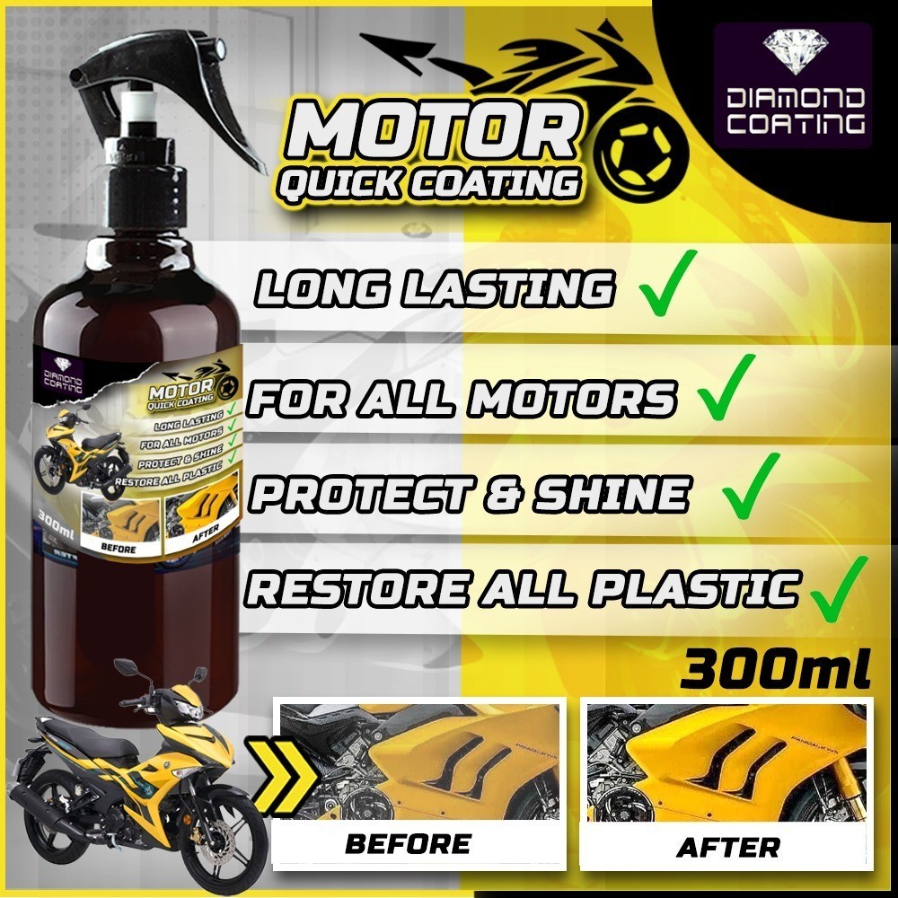 Diamond Coating【MOTOR QUICK COATING】Coverset Motorcycle Shine & Clean ...