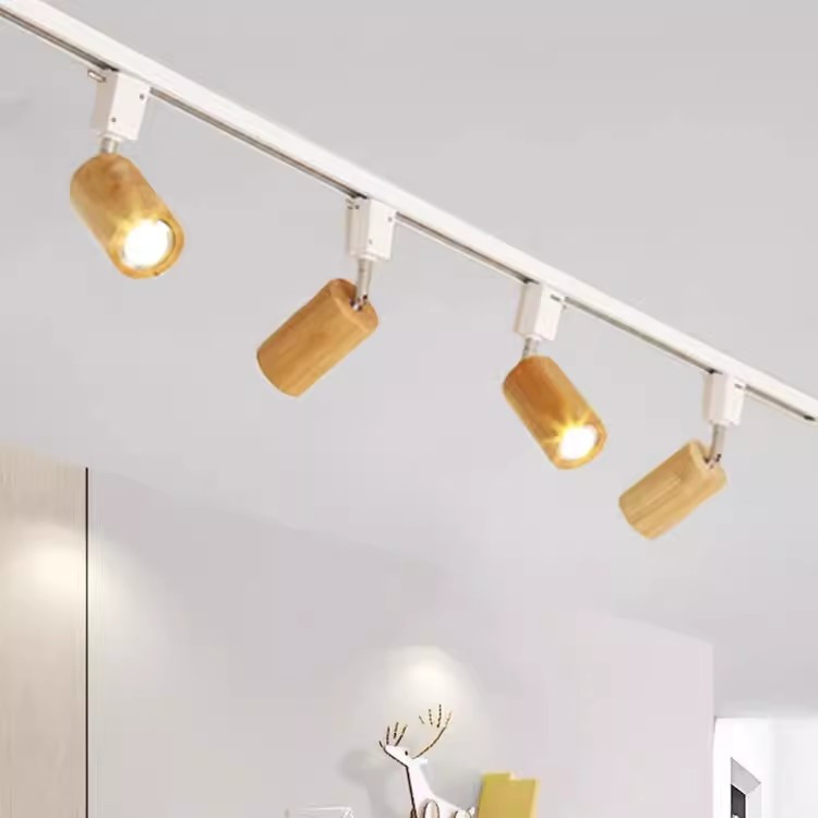 Nordic wooden small spotlight minimalist home living room adjustable ...