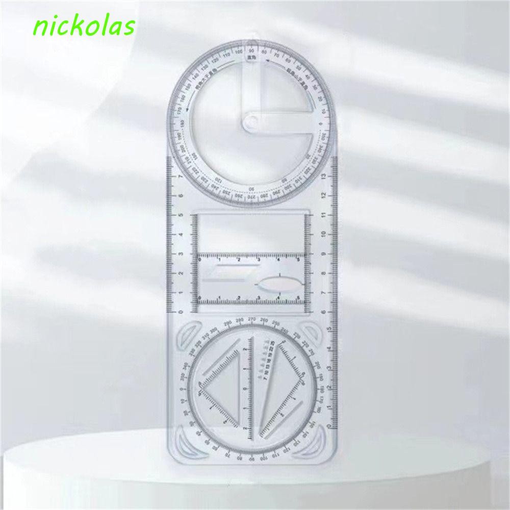 NICKOLAS Geometry Ruler, Multifunctional Activity Angle Drawing Ruler ...