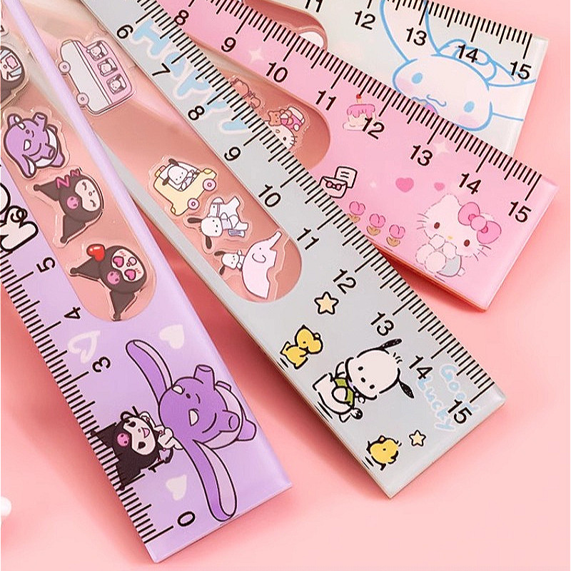 Hello Kitty Kuromi Pochacco Sanrio Anime Cartoon Cute Rocker Ruler ...