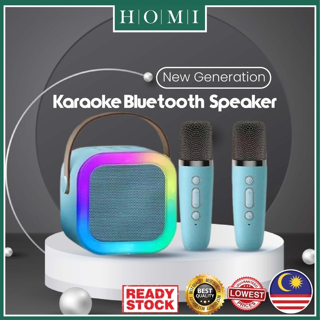 📦HOMI READY STOCK📦K12 KTV Mini Wireless Karaoke Set with 2 Mics New Gen ...