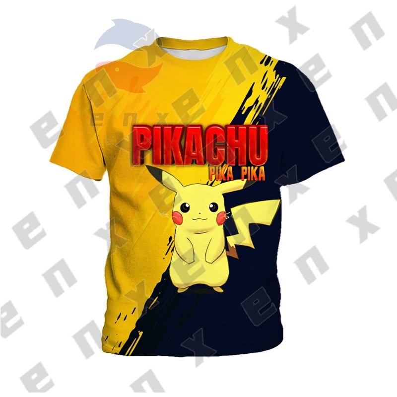 Cute Pocket Monsters Pikachu Pokémon 3D Printed Kids T-Shirt Cartoon ...