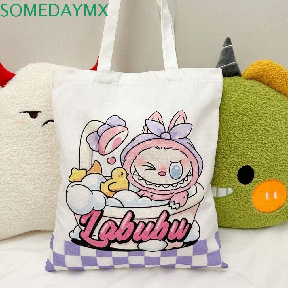 SOMEDAYMX Labubu Shoulder Bag, Mickey Kuromi Labubu Canvas Bag, Handbag