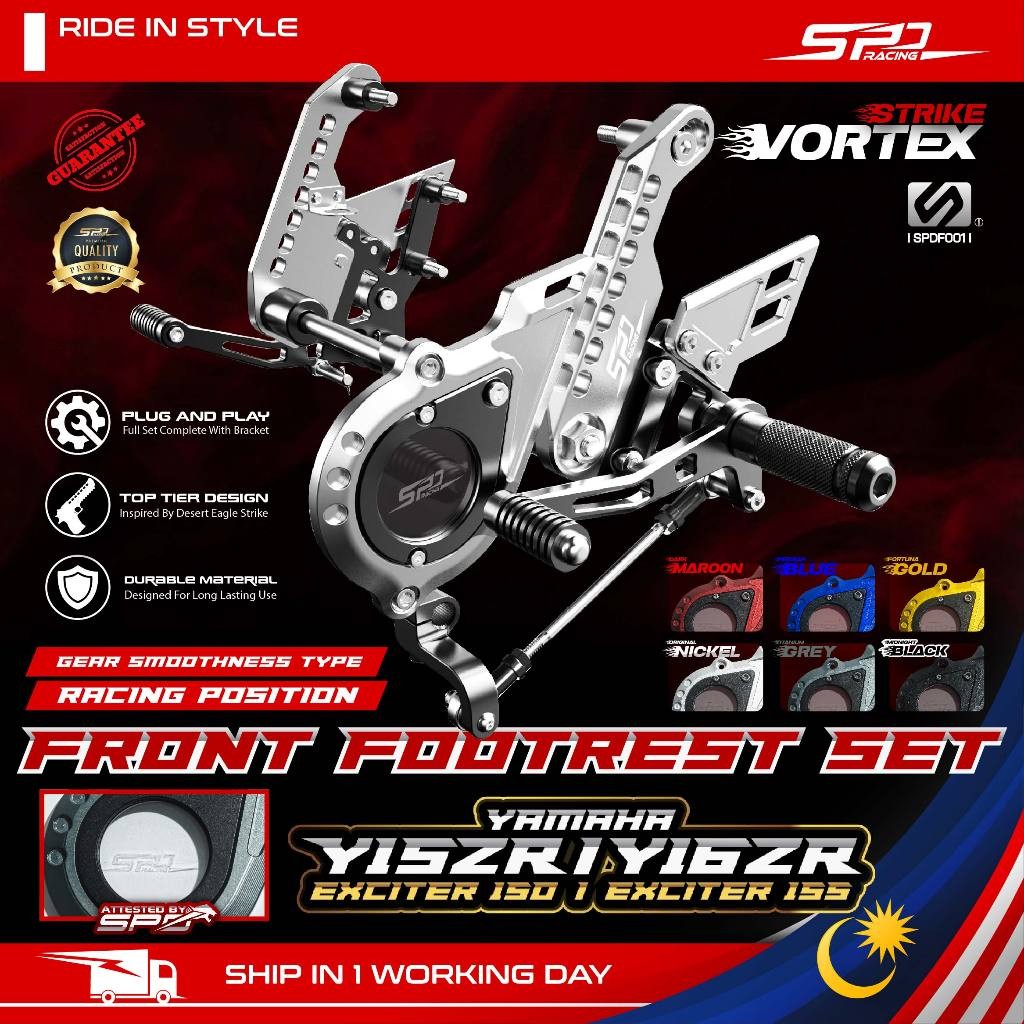 SPD Single Footrest Front Foot rest Set Strike Vortex + Side Stand ...