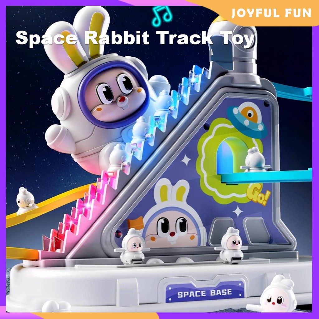 1+ Space Rabbit Track Toy: Climb & Slide with Music + Lights | Shopee ...