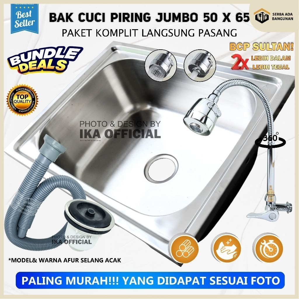 SAB SULTAN SUPER THICK Stainless Steel Sink + Drain / 65cm x 50cm ...