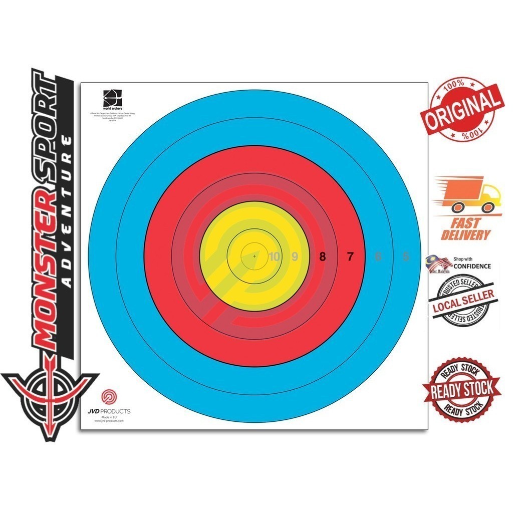 Archery Waterproof JVD/Decut/Avalon Target Face Fita 80cm Centre 6-Ring ...