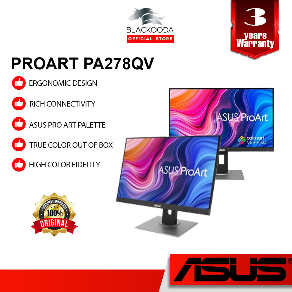 Asus Proart Pa278qv 27 Ips Wqhd 75hz 100 Srgb Hdr10 Monitor Shopee Malaysia 4381