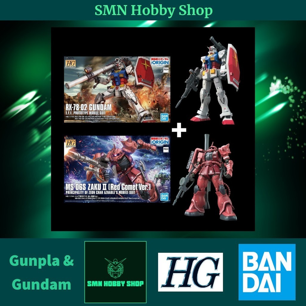 *Bundle* Bandai store Hobby RX-78-02 Gundam & Char’s Zaku II, The Origin