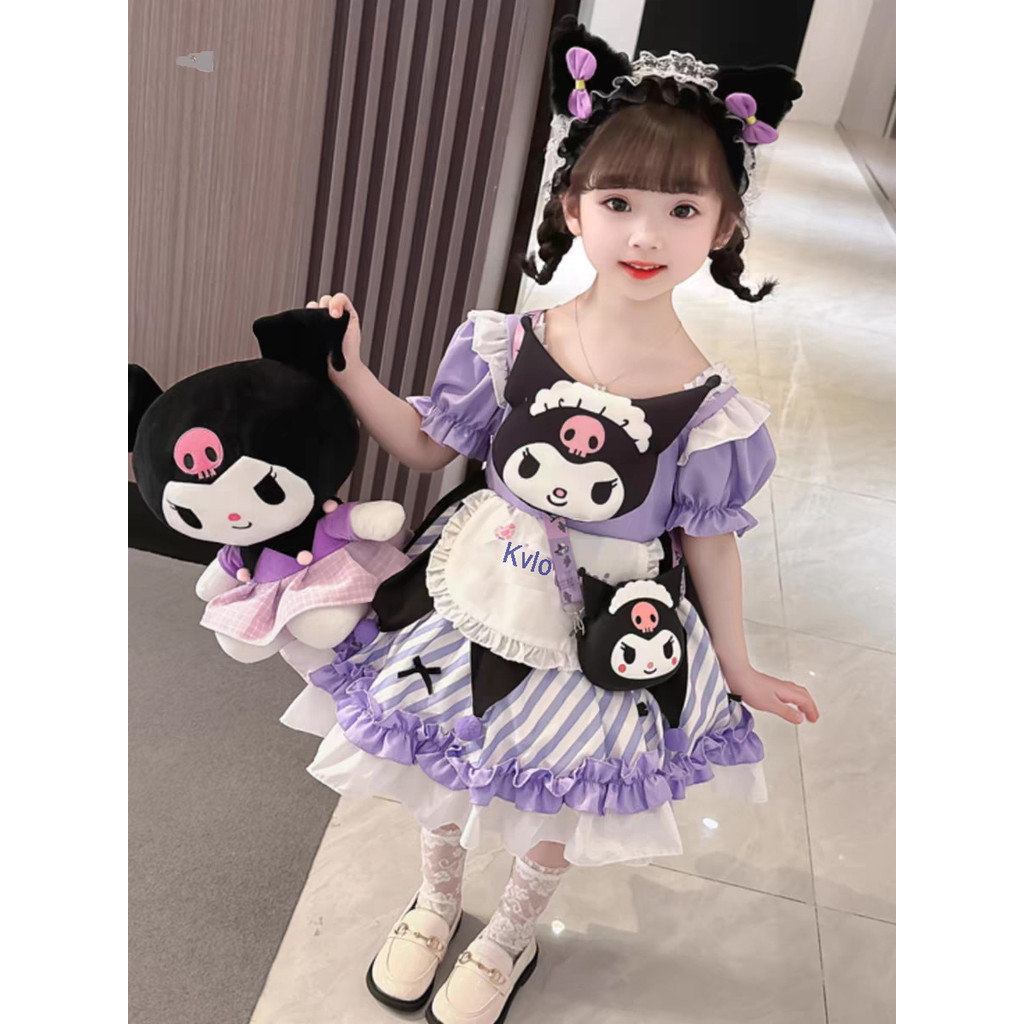 Halloween Kids Costumes girls cosplay kuromi costume princess dress