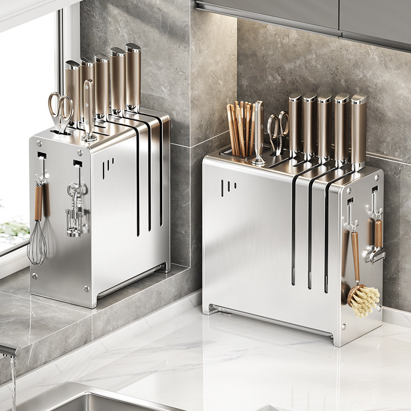 Lazy bear Kitchen Knife Rack Shelf Countertop Wall-mounted Vegetable ...