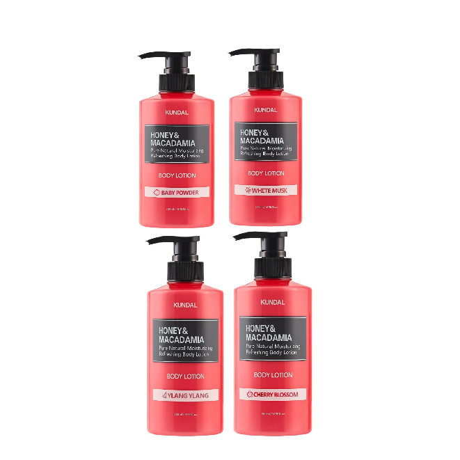 Kundal Body Lotion Honey & Macadamica Ylang Ylang 500ml White Musk 500ml Baby Powder 500ml