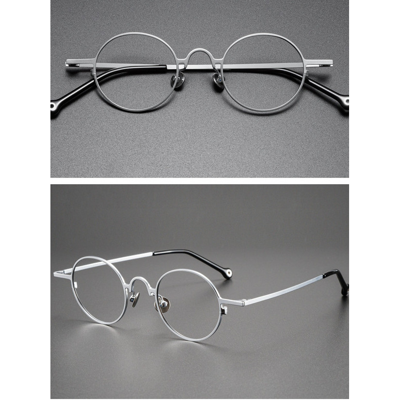 Retro Titanium Glasses Frame Small Round Eyeglasses Men Women Ultra ...