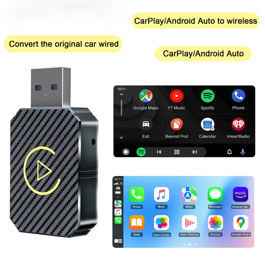 New Smart Wireless Carplay Android Auto Adapter Carplay Ai Box Plug
