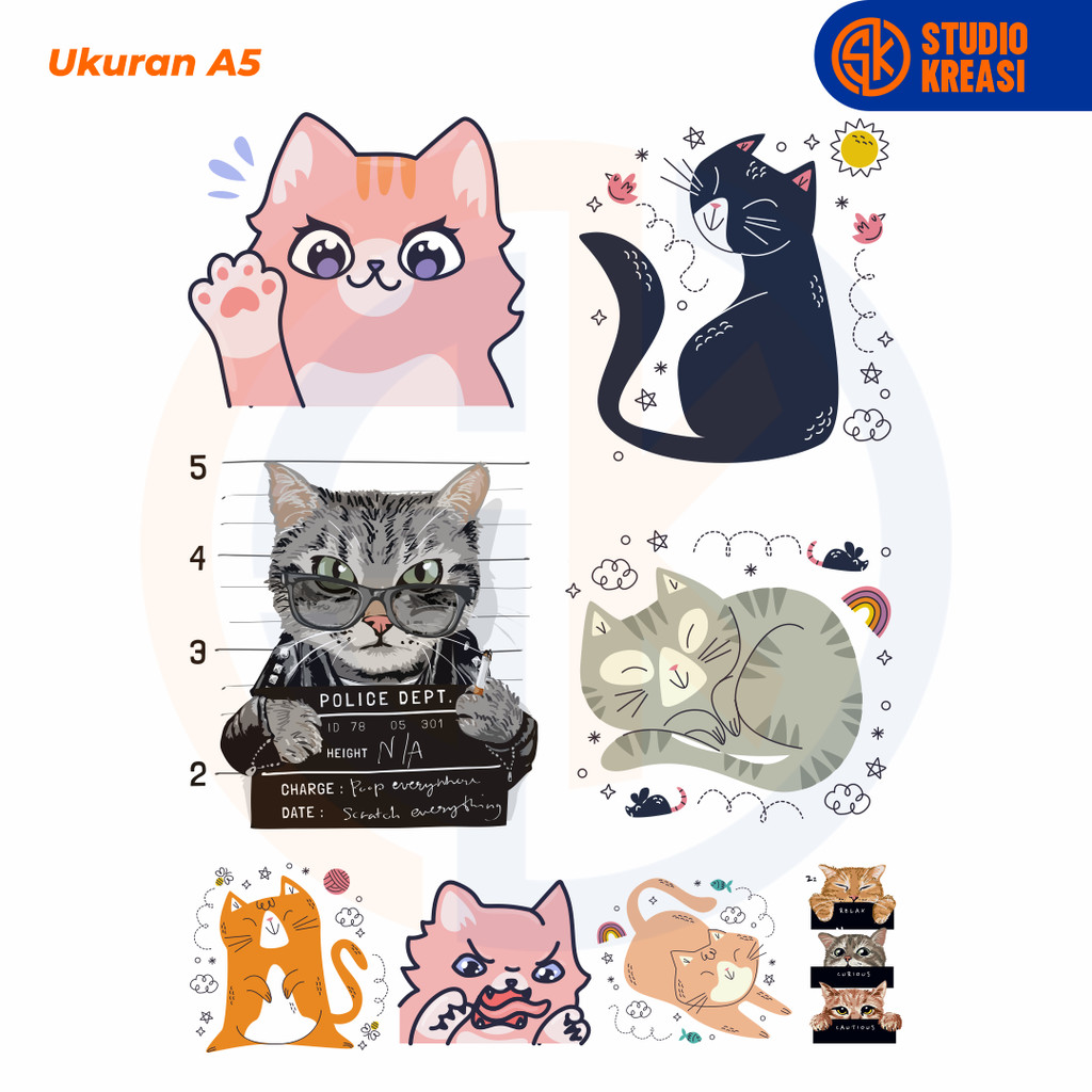Iron-on Screen Printing DTF Screen Printing A5 Cat Cute Unit - READY TO ...