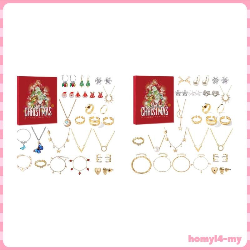 [HomyldfMY] Jewelry Advent Calendar Jewelry Gift Set Christmas Jewelry ...