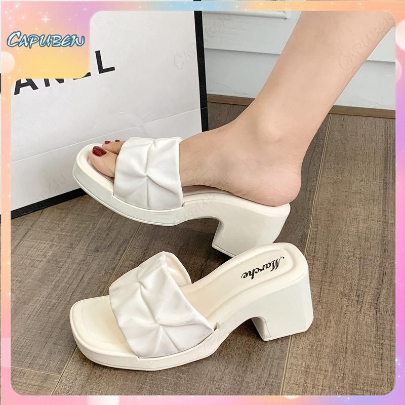 CAPUBEW Sandal wanita sandal tebal sandal ringan lembut sandal wanita ...