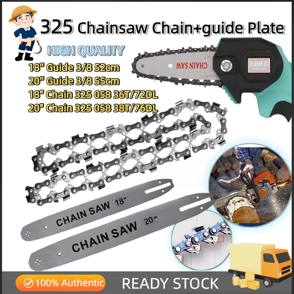 325 18/20“ Chainsaw Chain and Guides bar For Cordless Chainsaw ...