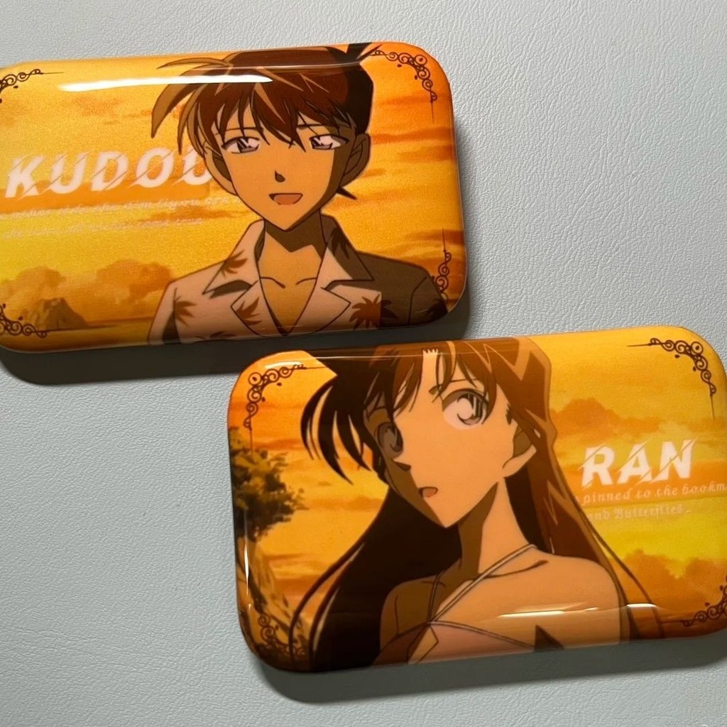 Detective Conan Kudo Shinichi Mori Ran Dusk Straw Badge Xin Detective ...