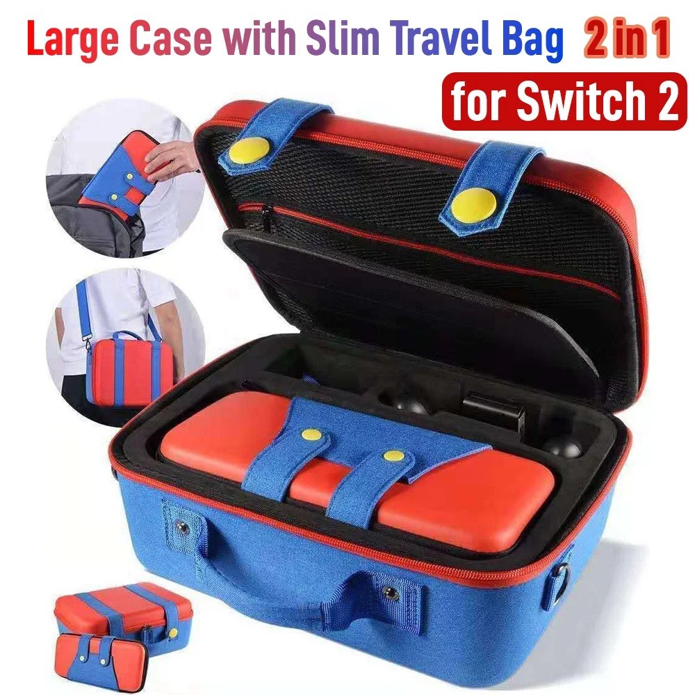 Mario Large Storage Shoulder Bag for Nintendo Switch 2 Hard Cover ...