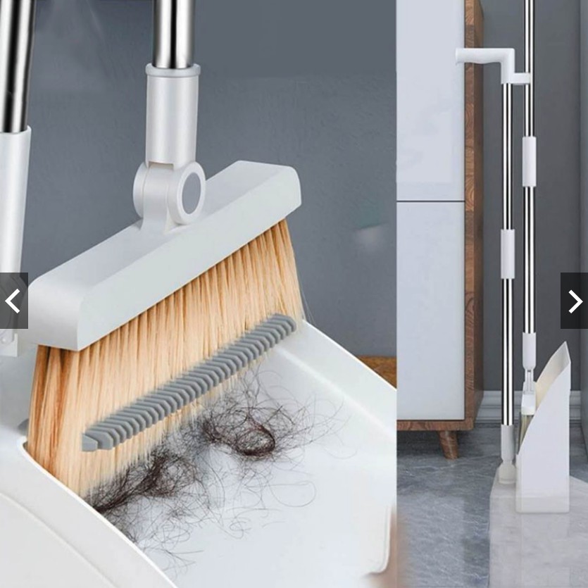 Home Kitchen 2 in 1 Foldable Sweeper Broom & Dustpan Set Set Penyapu ...