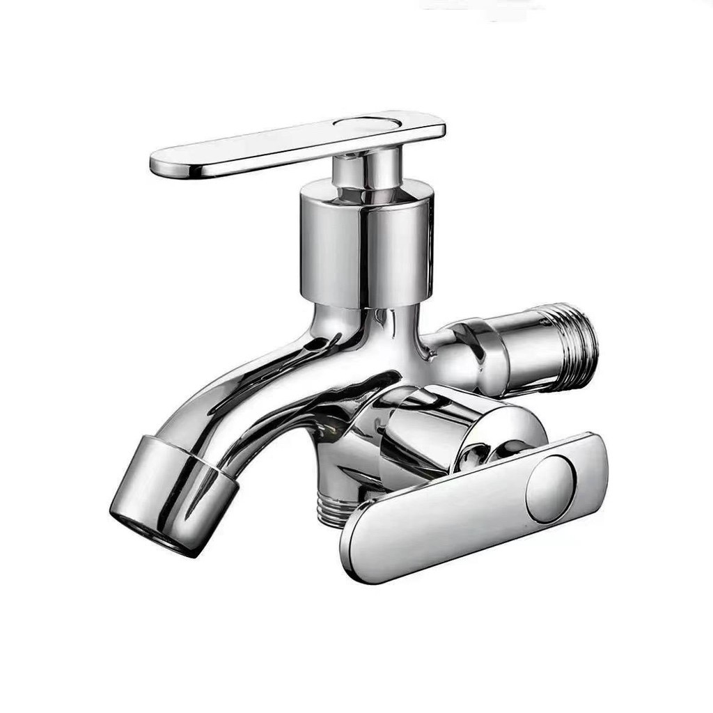 2 Way Faucet, G 1/2 Basin Water Tap, 20mm Double Branch Two Way Faucet ...